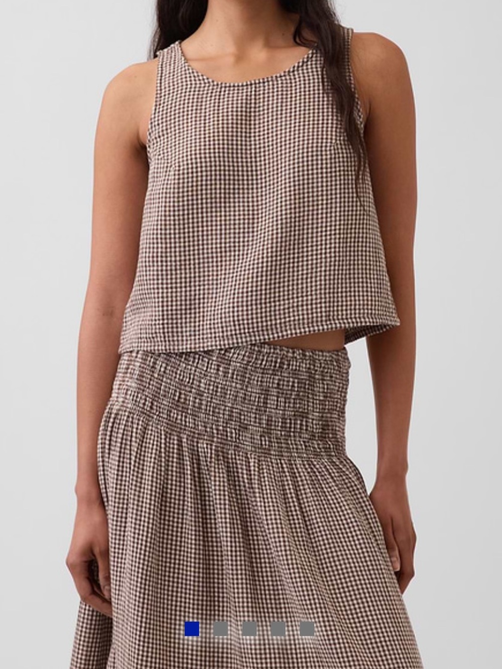 Gap Smocked Waist Gingham Maxi Skirt - Picture 3 of 5